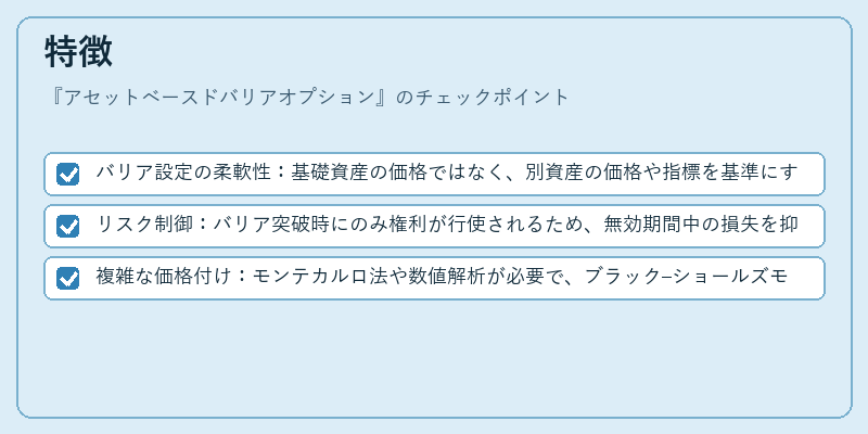 特徴（アセットベースドバリアオプション）の図解