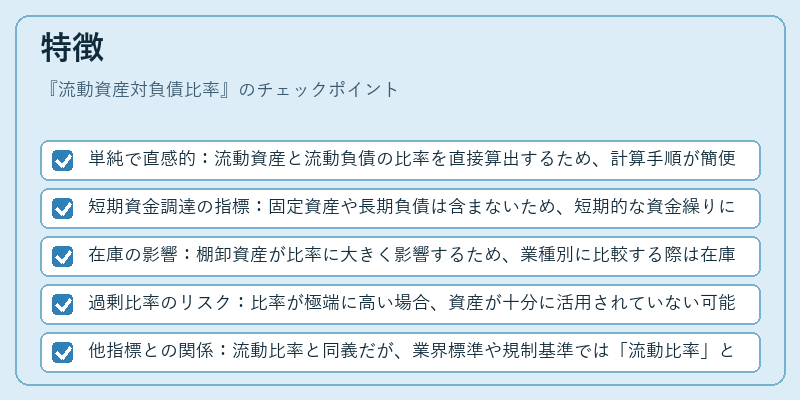 特徴（流動資産対負債比率）の図解