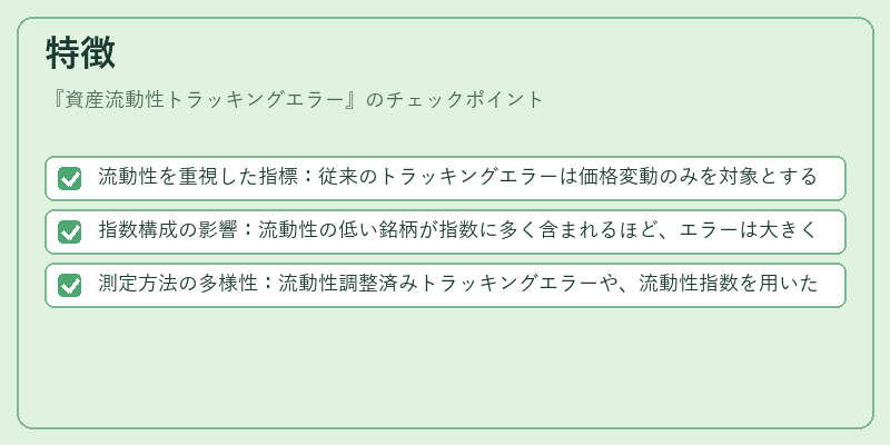 特徴（資産流動性トラッキングエラー）の図解