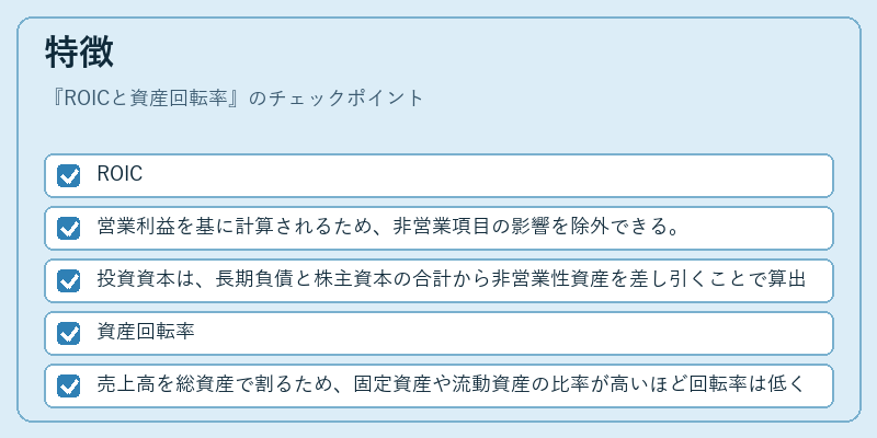 特徴（ROICと資産回転率）の図解