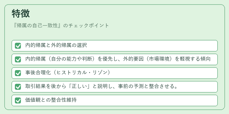 特徴（帰属の自己一致性）の図解
