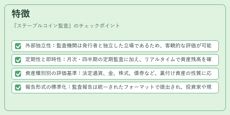 特徴(ステーブルコイン監査)の図解