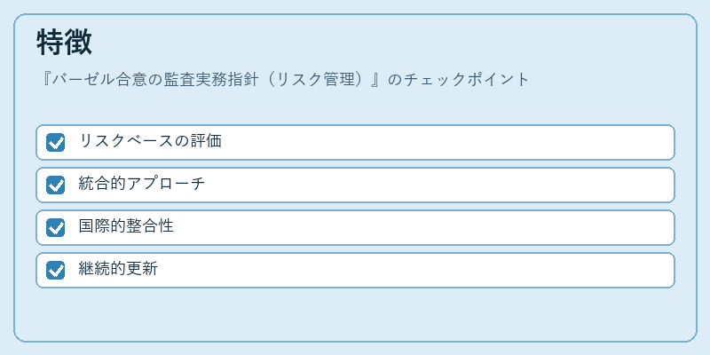 特徴（バーゼル合意の監査実務指針（リスク管理））の図解