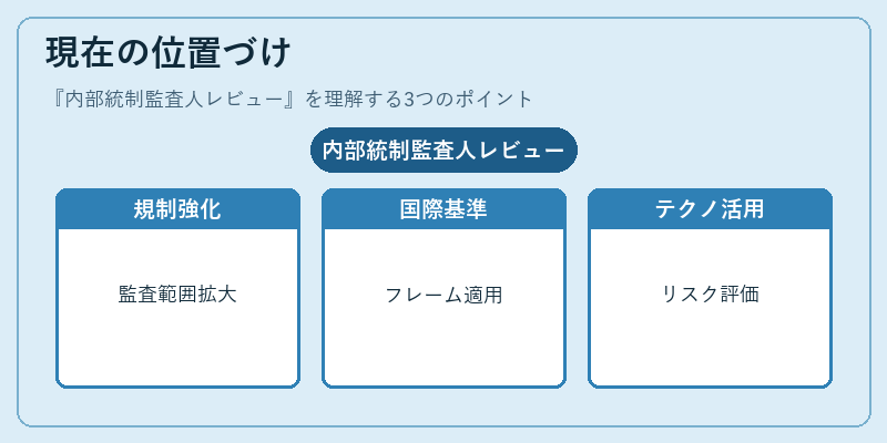 現在の位置づけ（内部統制監査人レビュー）の図解