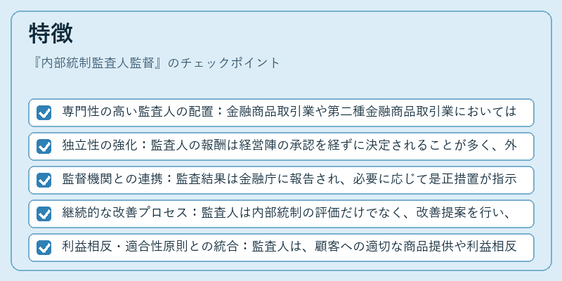 特徴（内部統制監査人監督）の図解