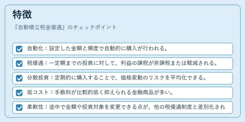 特徴（自動積立税金優遇）の図解