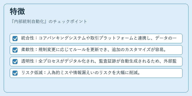 特徴（内部統制自動化）の図解