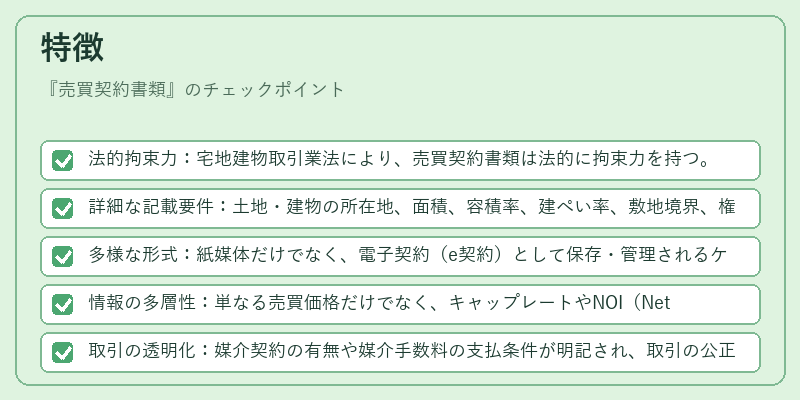 特徴（売買契約書類）の図解