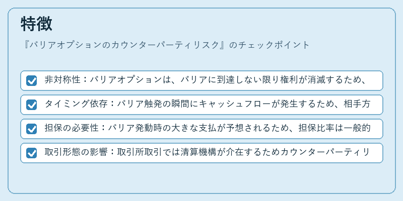 特徴(バリアオプションのカウンターパーティリスク)の図解