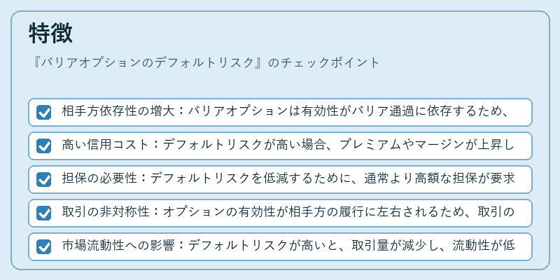 特徴(バリアオプションのデフォルトリスク)の図解