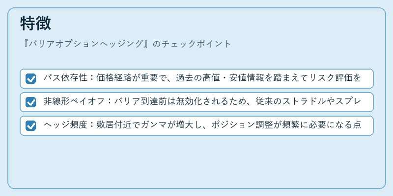 特徴（バリアオプションヘッジング）の図解