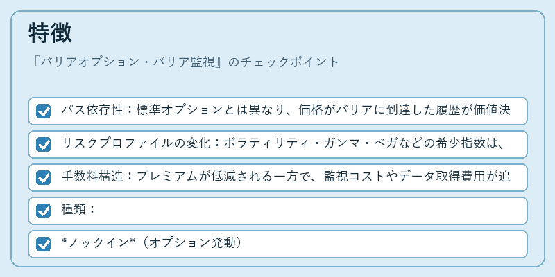 特徴（バリアオプション・バリア監視）の図解