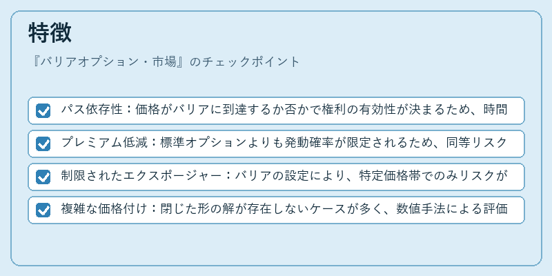 特徴（バリアオプション・市場）の図解