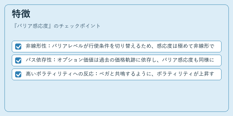 特徴（バリア感応度）の図解