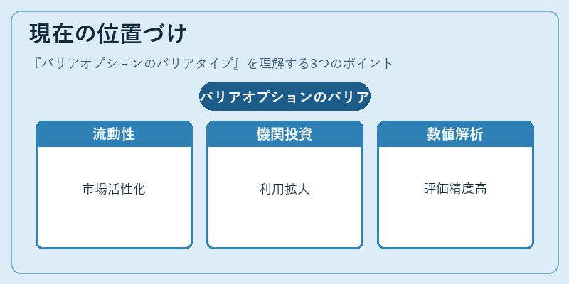 現在の位置づけ（バリアオプションのバリアタイプ）の図解