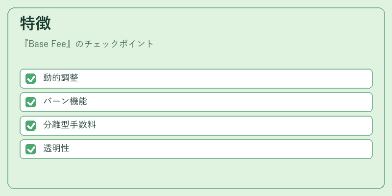 特徴（Base Fee）の図解