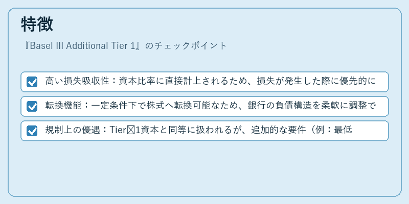 特徴(Basel III Additional Tier 1)の図解