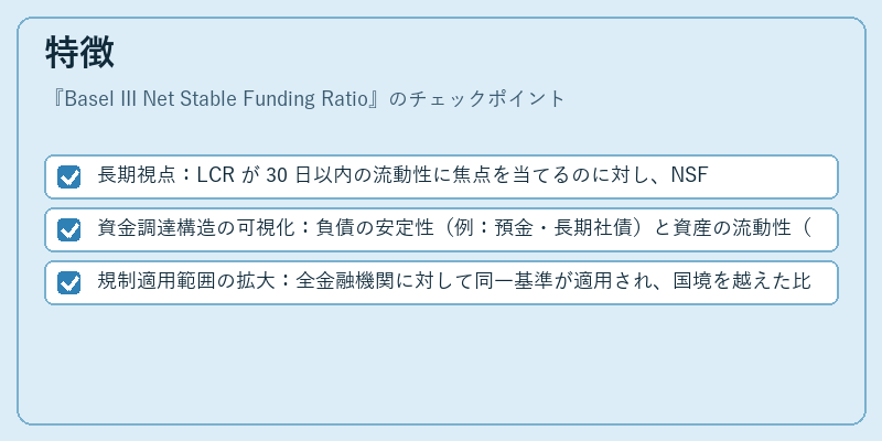 特徴（Basel III Net Stable Funding Ratio）の図解