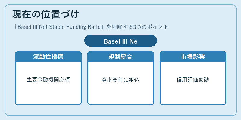 現在の位置づけ（Basel III Net Stable Funding Ratio）の図解