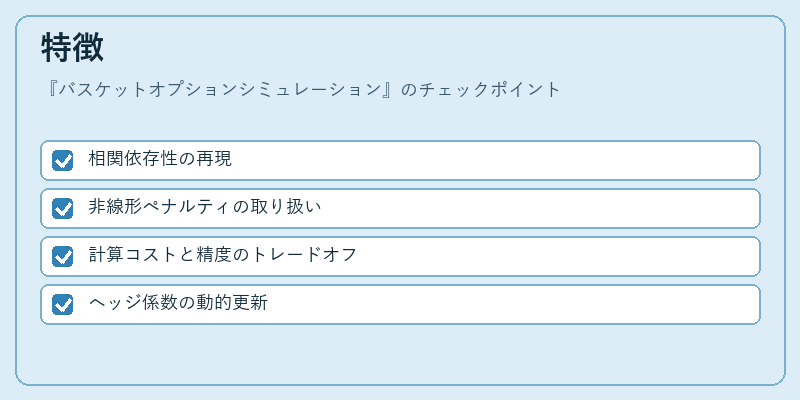 特徴（バスケットオプションシミュレーション）の図解