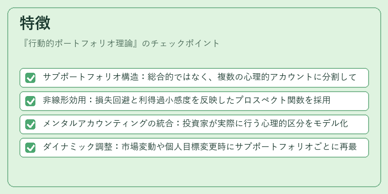 特徴（行動的ポートフォリオ理論）の図解