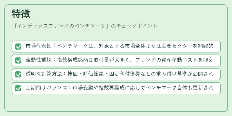 特徴(インデックスファンドのベンチマーク)の図解