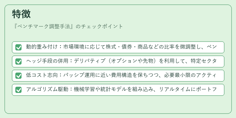 特徴(ベンチマーク調整手法)の図解