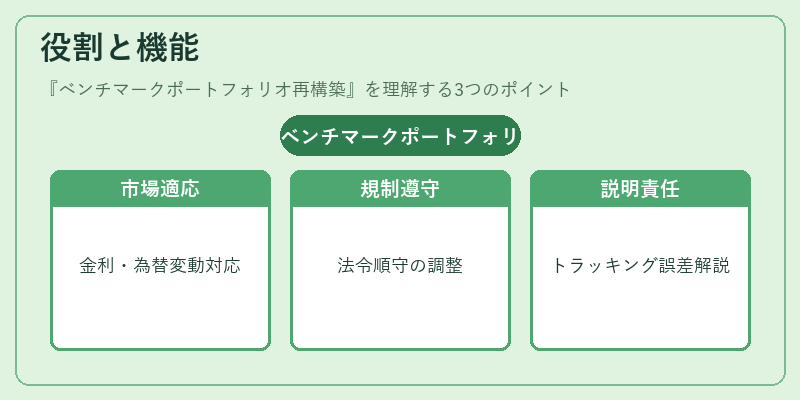 役割と機能（ベンチマークポートフォリオ再構築）の図解