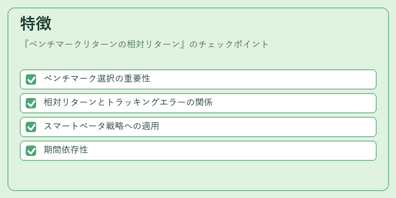 特徴（ベンチマークリターンの相対リターン）の図解