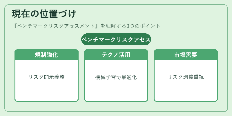 現在の位置づけ（ベンチマークリスクアセスメント）の図解