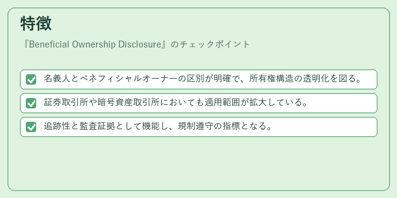 特徴（Beneficial Ownership Disclosure）の図解