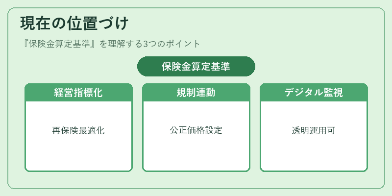 現在の位置づけ（保険金算定基準）の図解
