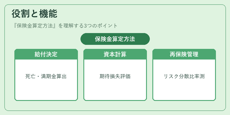 役割と機能（保険金算定方法）の図解
