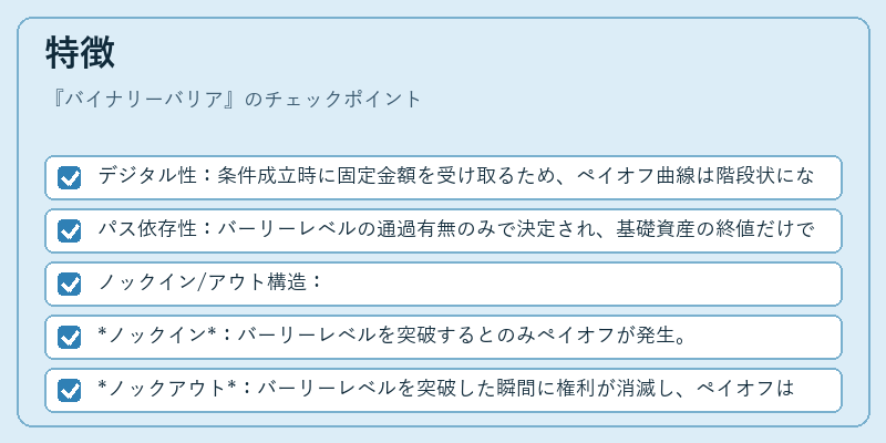 特徴（バイナリーバリア）の図解