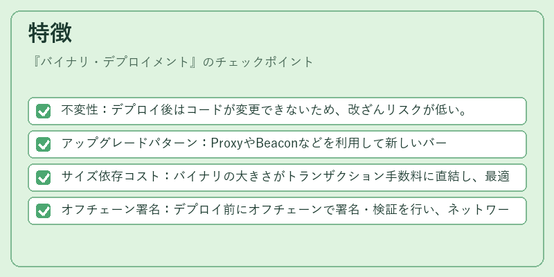 特徴（バイナリ・デプロイメント）の図解