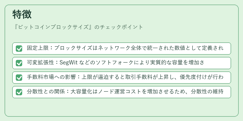 特徴（ビットコインブロックサイズ）の図解