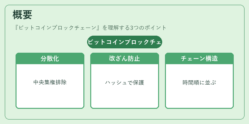 概要（ビットコインブロックチェーン）の図解