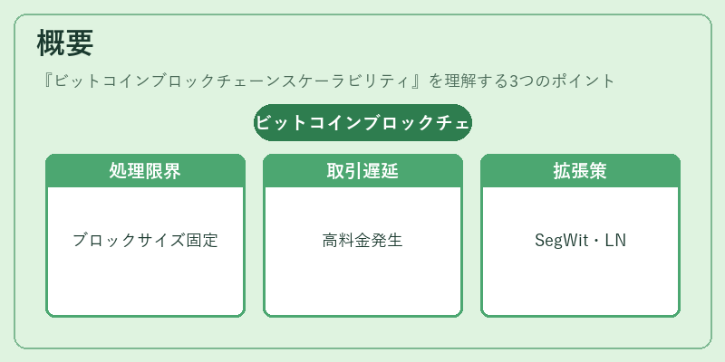 概要（ビットコインブロックチェーンスケーラビリティ）の図解