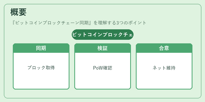 概要(ビットコインブロックチェーン同期)の図解