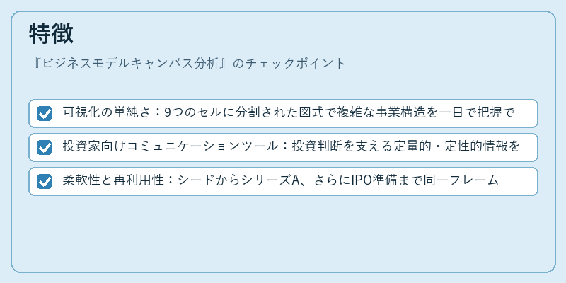 特徴（ビジネスモデルキャンバス分析）の図解