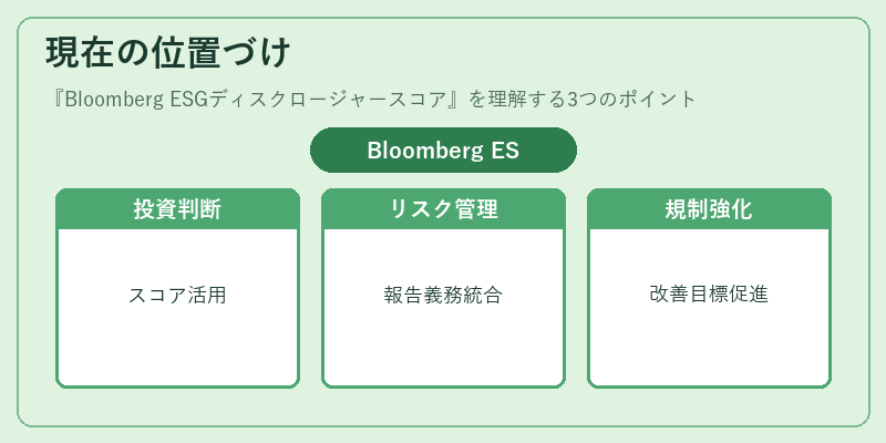 現在の位置づけ（Bloomberg ESGディスクロージャースコア）の図解