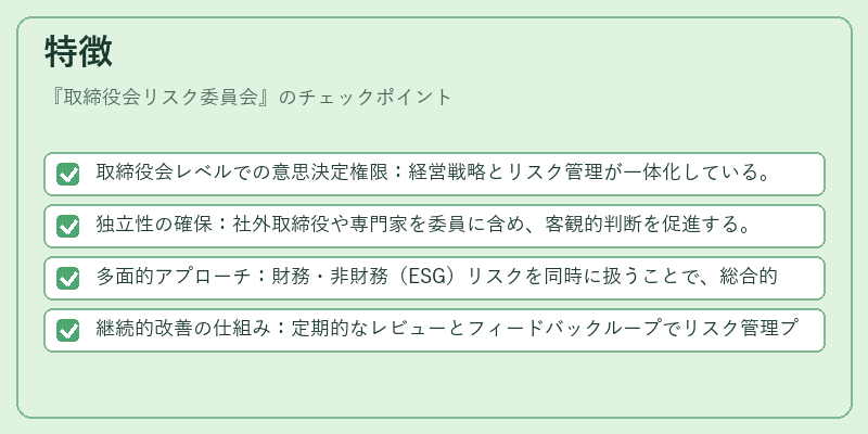 特徴(取締役会リスク委員会)の図解