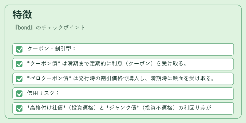 特徴（bond）の図解