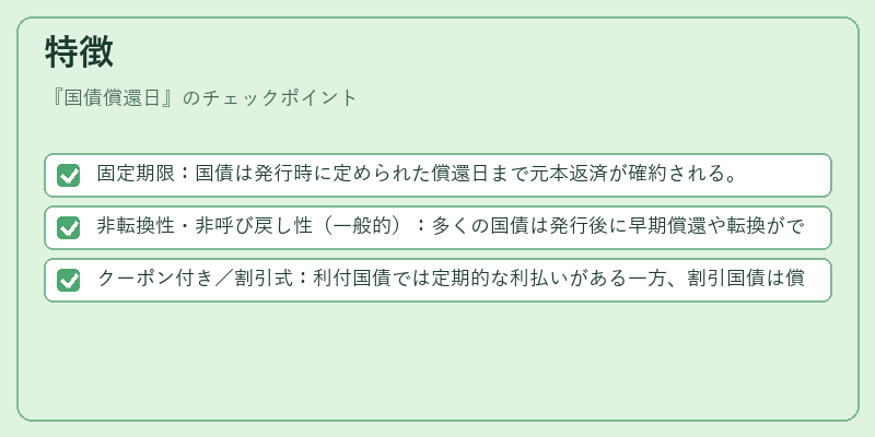 特徴（国債償還日）の図解