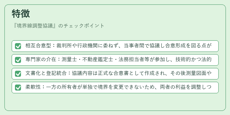 特徴（境界線調整協議）の図解