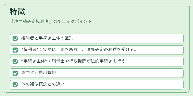 特徴（境界線確定権利者）の図解