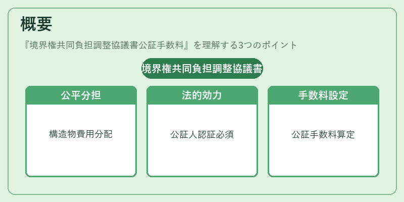概要（境界権共同負担調整協議書公証手数料）の図解
