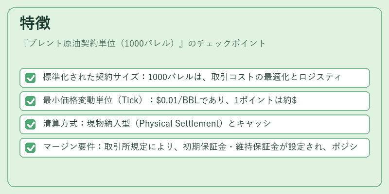 特徴（ブレント原油契約単位（1000バレル））の図解