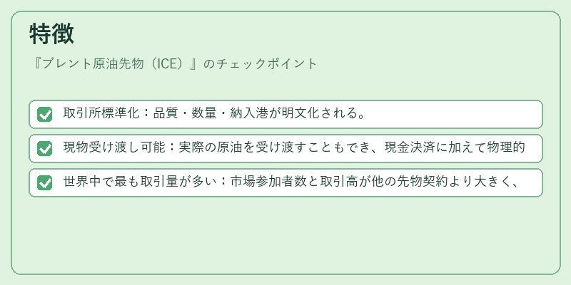 特徴（ブレント原油先物（ICE））の図解