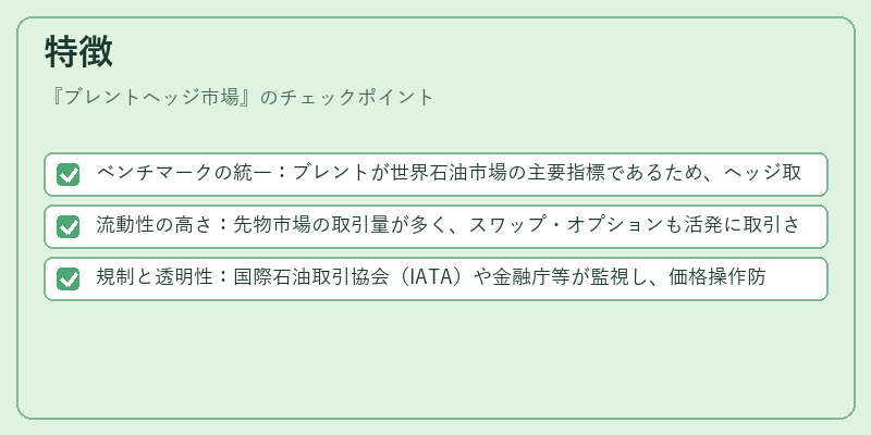 特徴（ブレントヘッジ市場）の図解